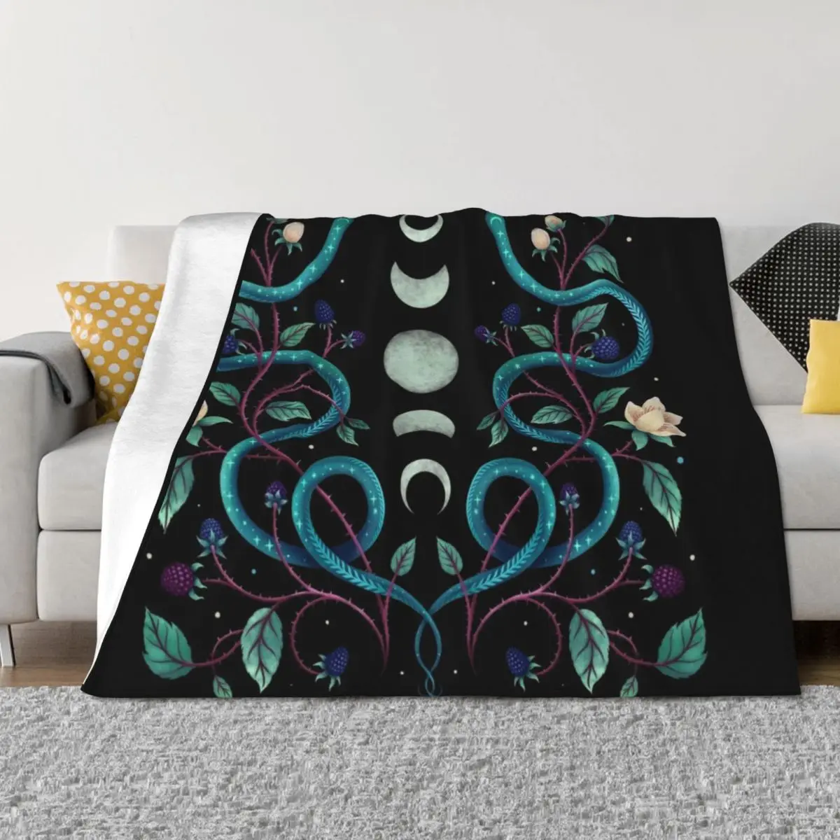 

Serpent Moon Throw Blanket Soft Big for winter heavy to sleep Kid'S Blankets
