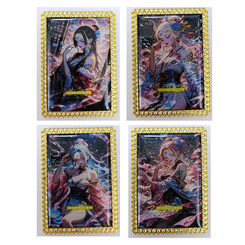 

Japanese Anime One Piece Yamato Boa Hancock Nefertari D Vivi Collectible Cards Drill Card Christmas Birthday Gift Children's Toy