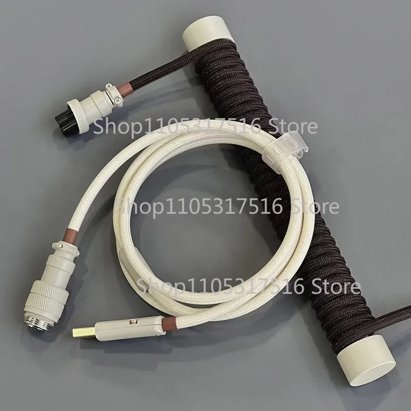 For UNKNOWN ERROR Mechanical keyboard cable with wire crimping tool series spiral colored aviation plug cable Z48