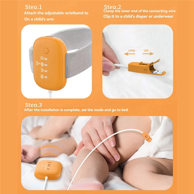 EDT-urine-alarm, herinnering voor babybedplassen, enuresis-alarm voor kinderen, urineapparaat voor baby- en ouderenzorg