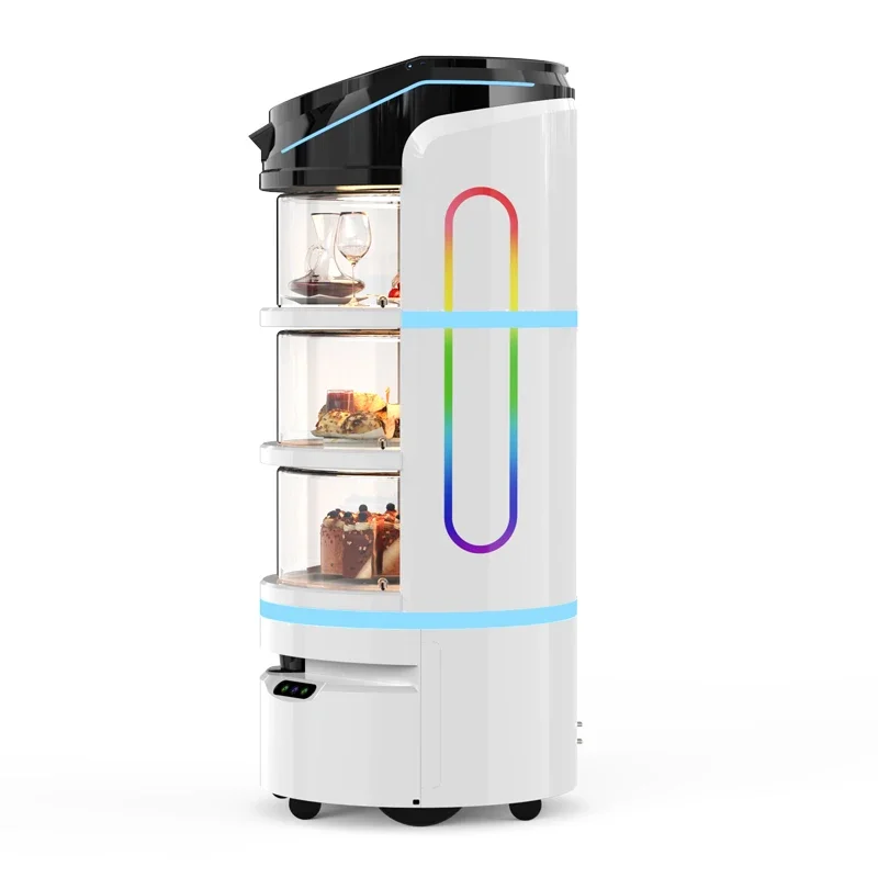 hot salesNewly Upgraded Automatic Delivery Contactless Delivery Large Capacity  Restaurant Cafe Food Snack Delivery Robot Waiter