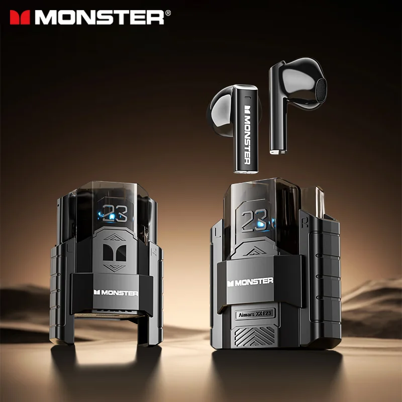 

Monster XKT23 HIFI Stereo Low Game Lantency Earbuds Wireless Bluetooth V5.4 Headset Robot Design HD Voice Earphones With Mic