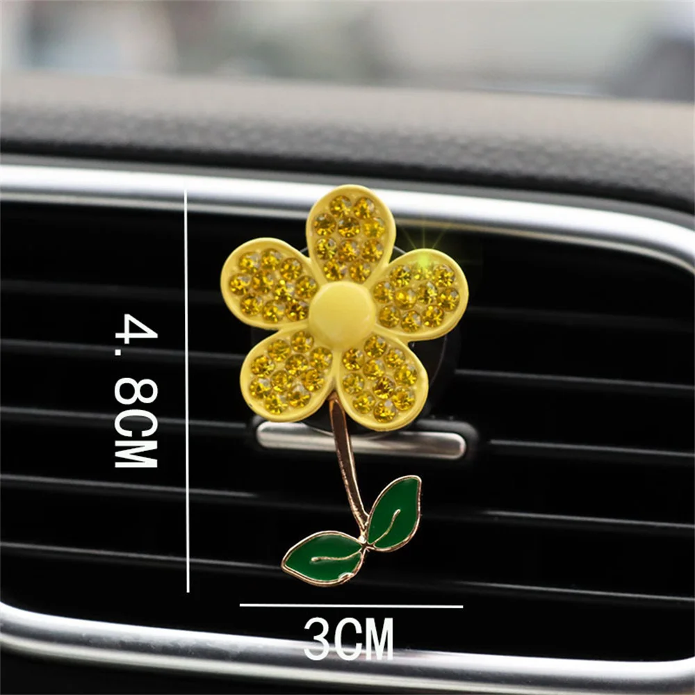 Crystal Flower Car Air Freshener Lovely Little Butterfly Ladies' Car Perfume Decoration Clip air refresher car fragrance