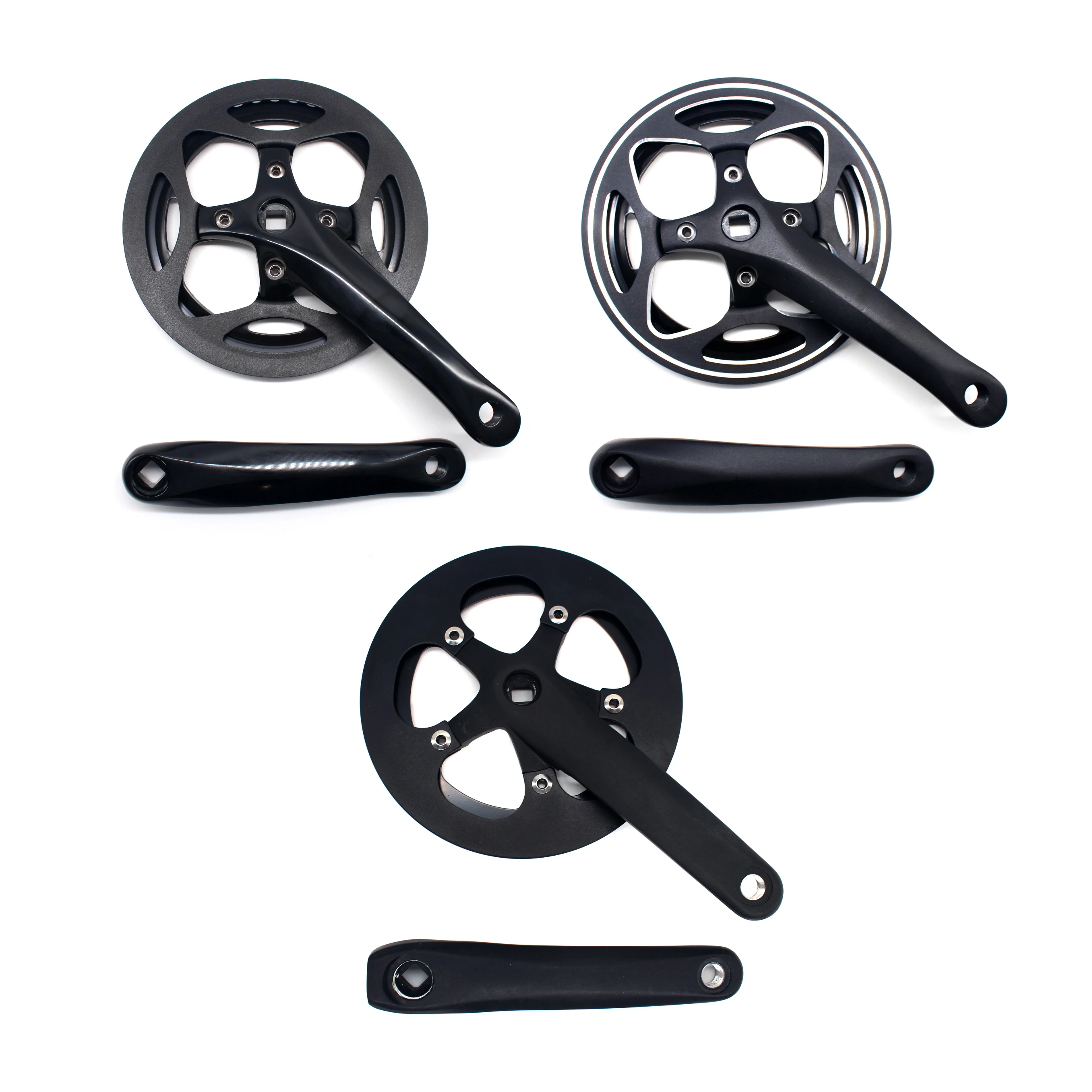 44T 170mm Bicycle Crankset Single Speed Crank Set Aluminum Alloy Unilateral Cover Square Hole Folding Bike Crank Sprocket Parts