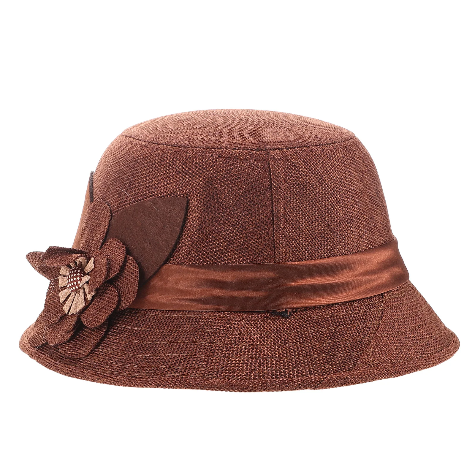 

Linen Sun Hat Women Breathable Summer Beach Cap Large Flower Wide Brim Foldable Lightweight Outdoor Travel Holiday Hat