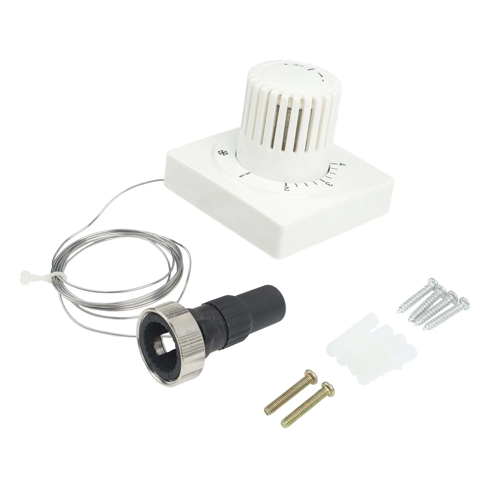 Thermostat Head With Remote Adjustment Capillary Tube 2000mm 5000mm White Metal Plastic For M30x1.5 Radiator Valve Heating Contr