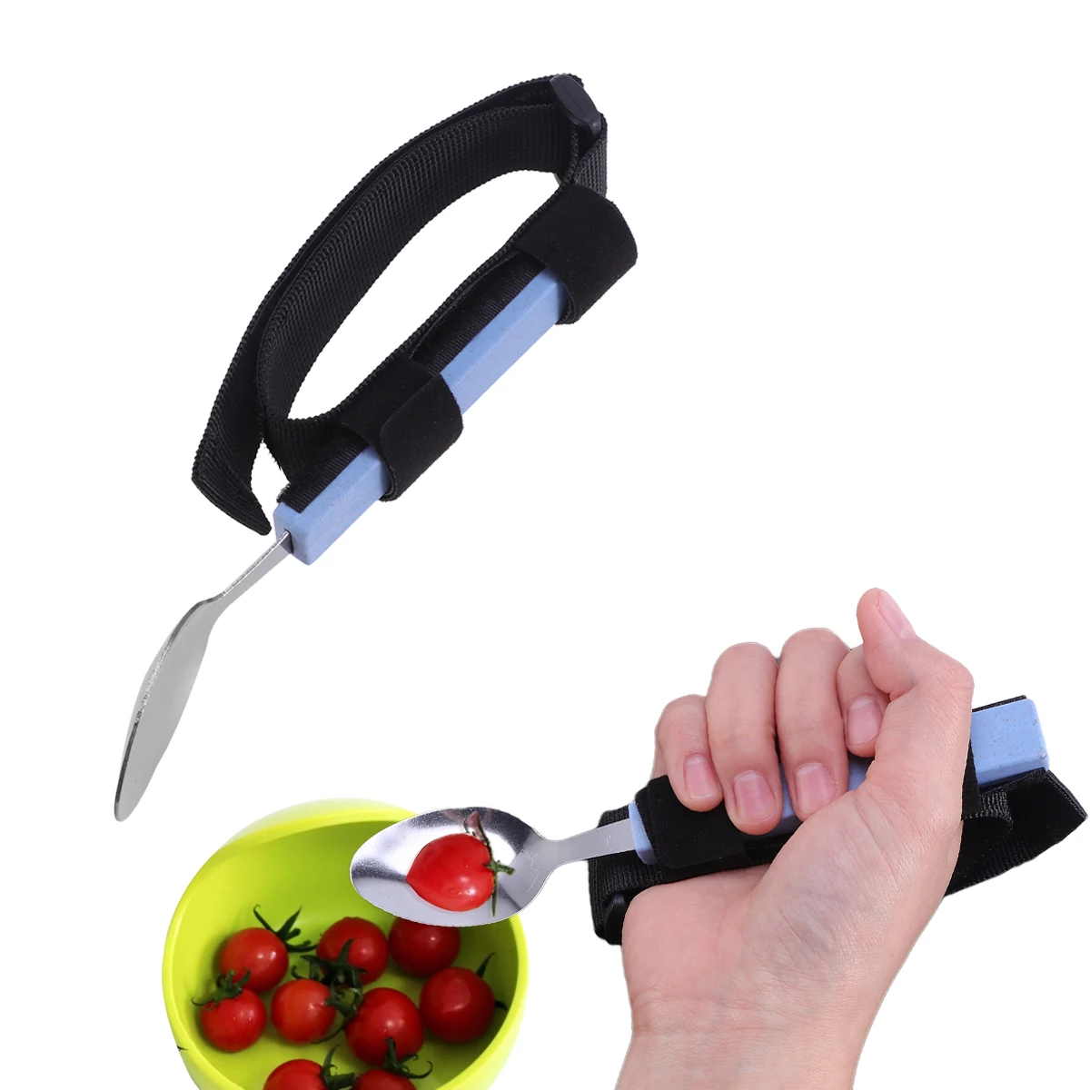 

Premium Adjustable Strap Spoon Utensils For Elderly Disabled Handicapped Dining Aids Tableware
