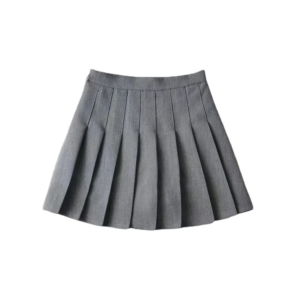 European and American style high waist hanging pleated skirt 2024 autumn and winter college style midi skirt