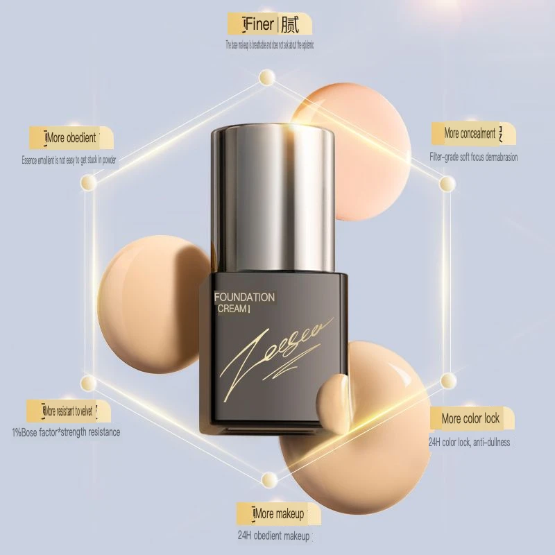 ZEESEA Color Cream Concealer Non-Cakey Foundation Liquid Moisturizing Oil Control Long-Lasting Essence Base Makeup