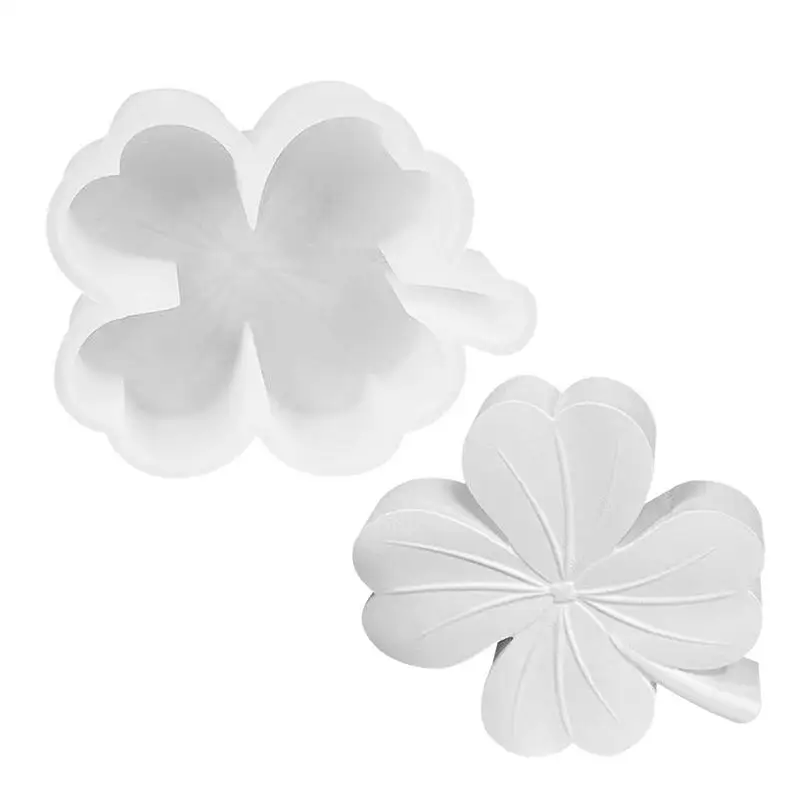 Four Leaf Candle Silicone Mold DIY Epoxy Casting Fondant Moulds Resin Leaf Shamrock Aromatherapy Candle Mold