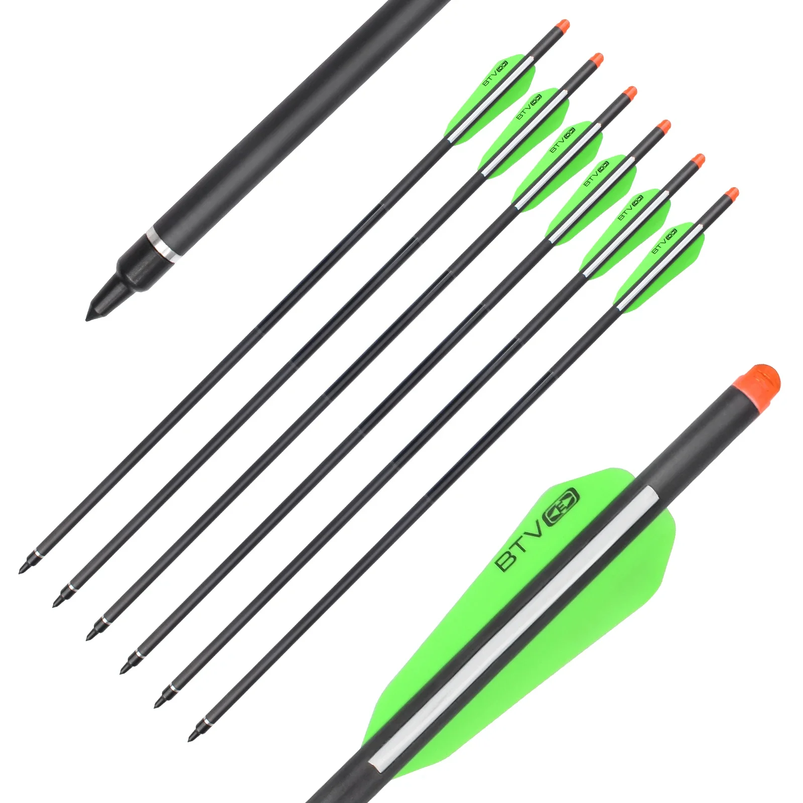 15 pcs 22 inch BTV Crossbow Bolts Carbon Arrows Archery Hunting Shooting