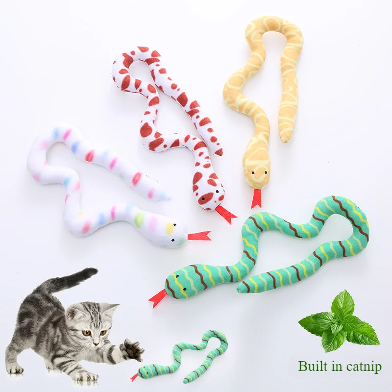 

Pet Cat Mint Toy Plush Greedy Snake Shaped Cat Toy Hi Play Teeth Grinding Durable Pet Supplies