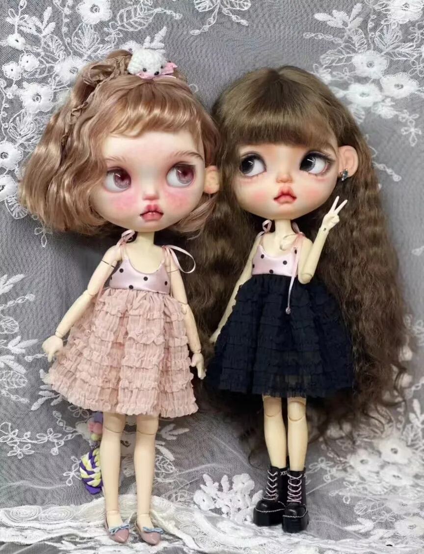 2025 1pcs Kawaii Dot Blythe Cake Dress/ Strapless Dress 1/6 30cm(Fit for  azone,Pullip,Ob22/24/26, Licca)