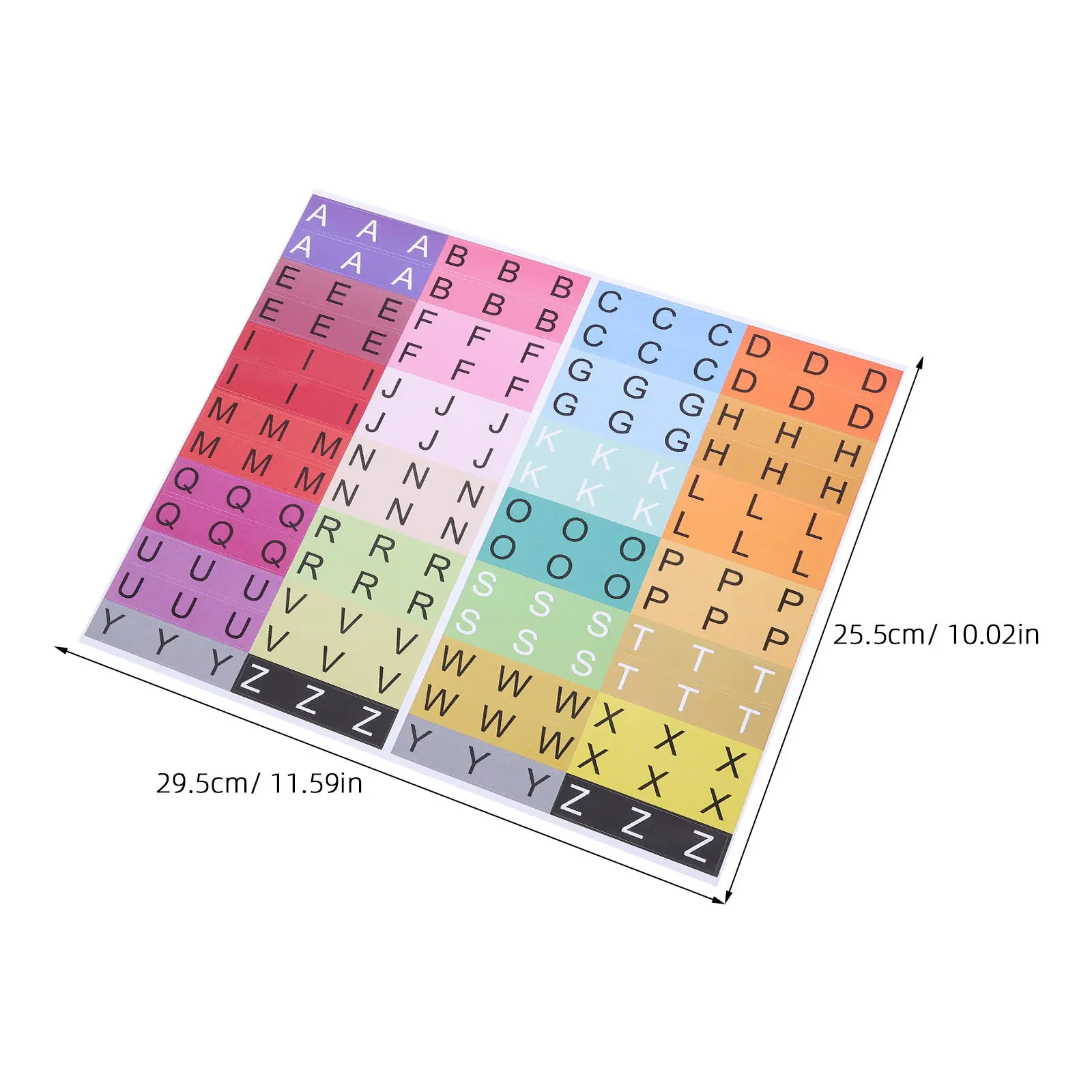 20Sheets Book Spine Label Alphabet Stickers Colorful Classification Labels Clear English Letters Self Adhesive