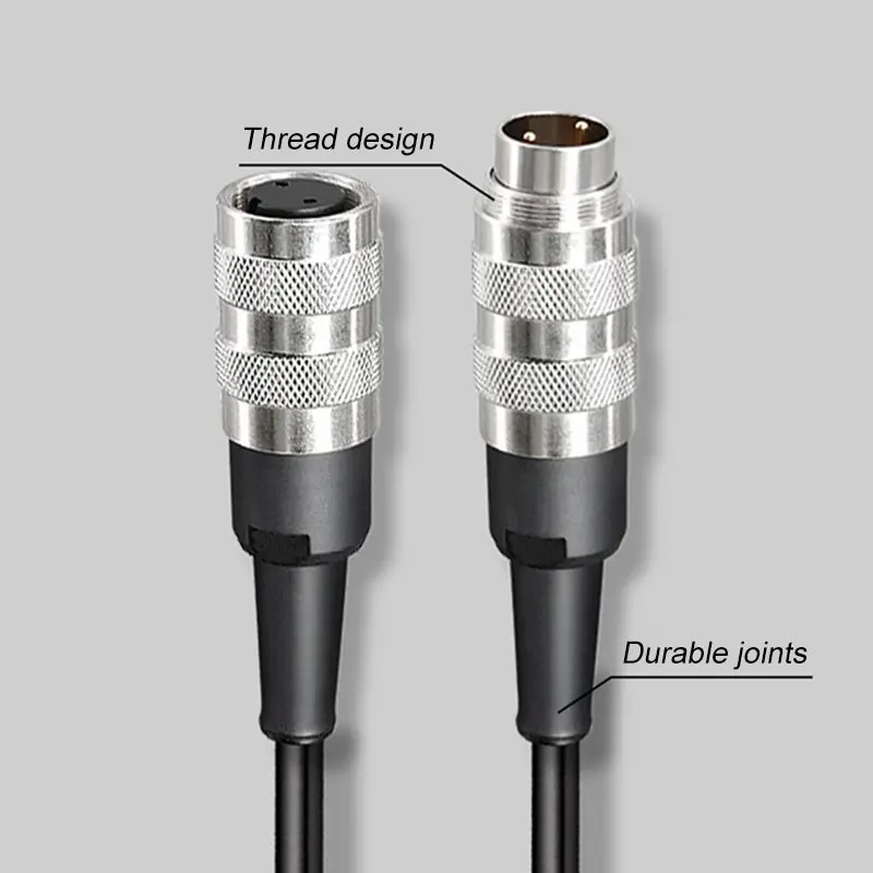 2 Meters Double Head With Line M16 Connector Male to Female 2/3/4/5/6/7/8/12/14 Pin Ethernet cable IP67 Threaded Connection Plug