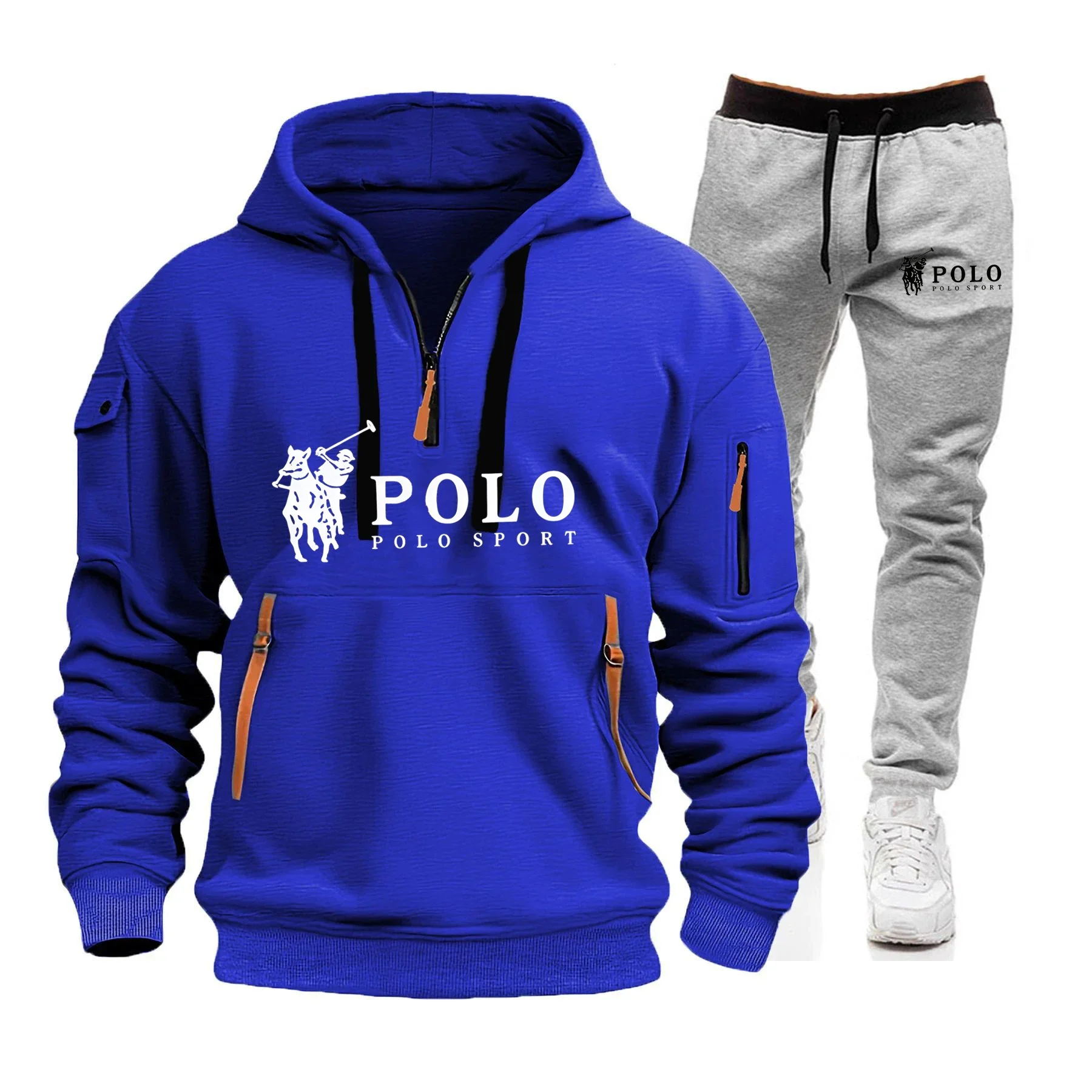 

New men's casual sweatshirt autumn and winter long-sleeved sportswear set, outdoor jogging and fitness men's pullover clothing