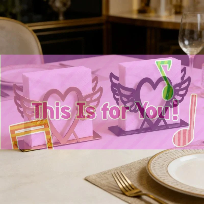 【HMA】1Pc Elegant Metal Iron Napkin Holder Paper Drawer Storage Bracket Organizer For Kitchen Home Restaurant Dining Tabletop