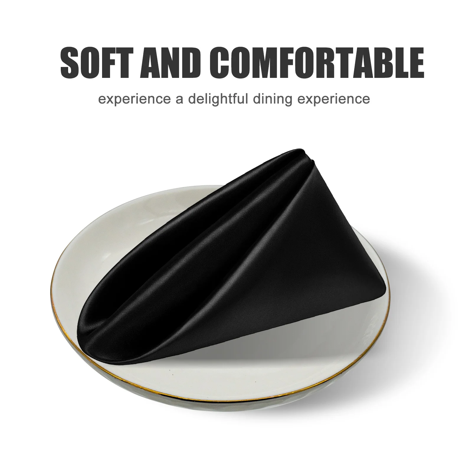 ผ้าเช็ดปากสีดำแบบซักได้ 12 ชิ้น สำหรับงานแต่งงาน ร้านอาหาร โรงแรม ห้องครัว ผ้าเช็ดปากสำหรับแขก ผ้าเช็ดปากสำหรับงานเลี้ยงค็อกเทล