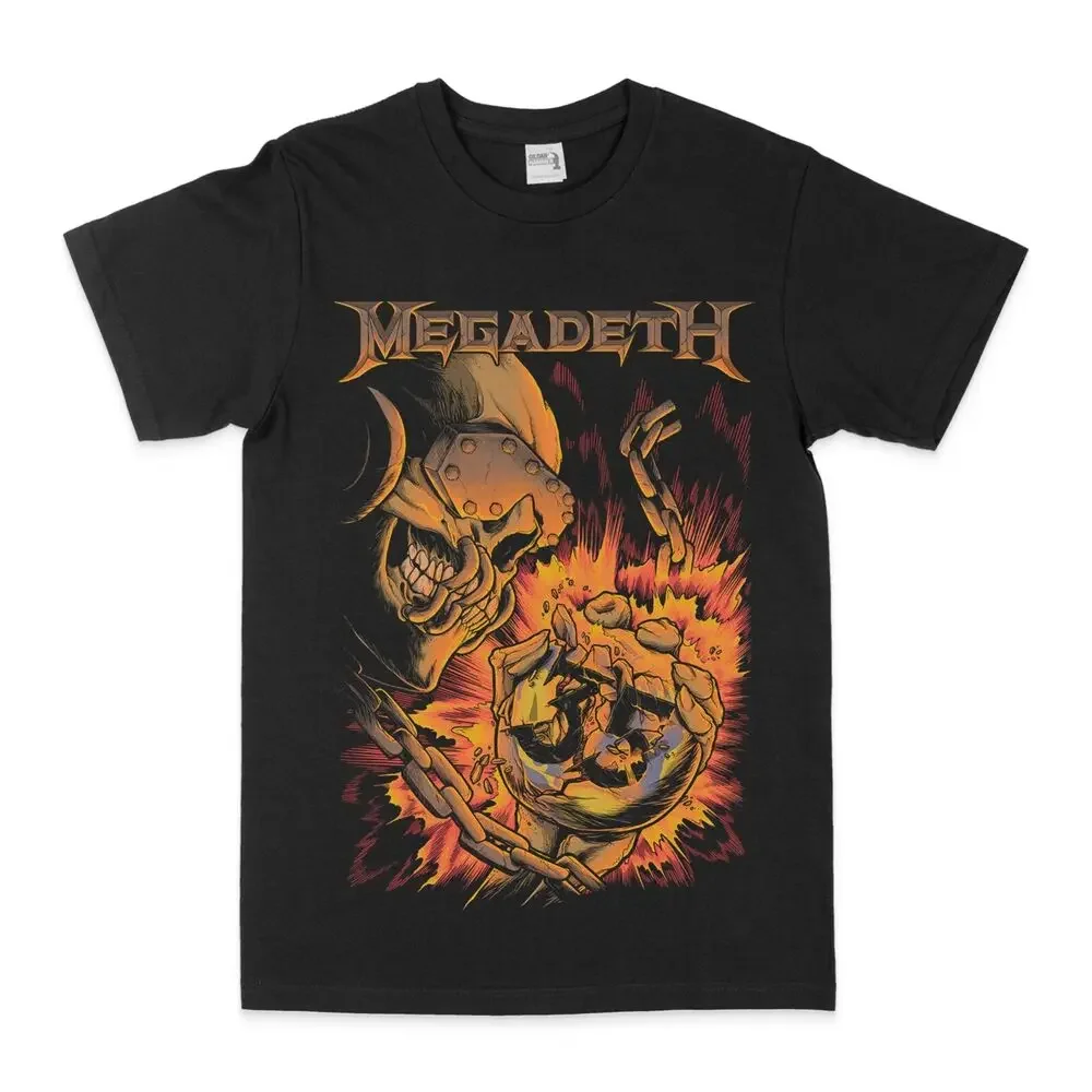 

Mens Megadeths Crush The World Tour Shirt Megadeths Logo Rock Metal Black T-Shirt