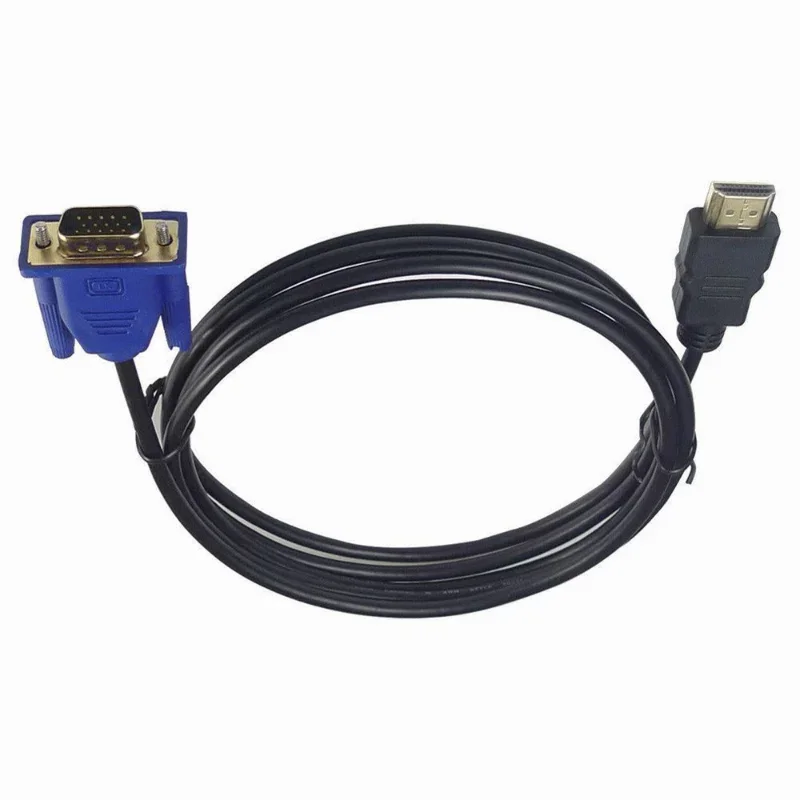 1.8M/3M HDMI-compatible Cable To VGA 1080P HD with Audio Adapter Cable   VGA Cable Dropshipping Plug Non-slip Desig Anti-wear