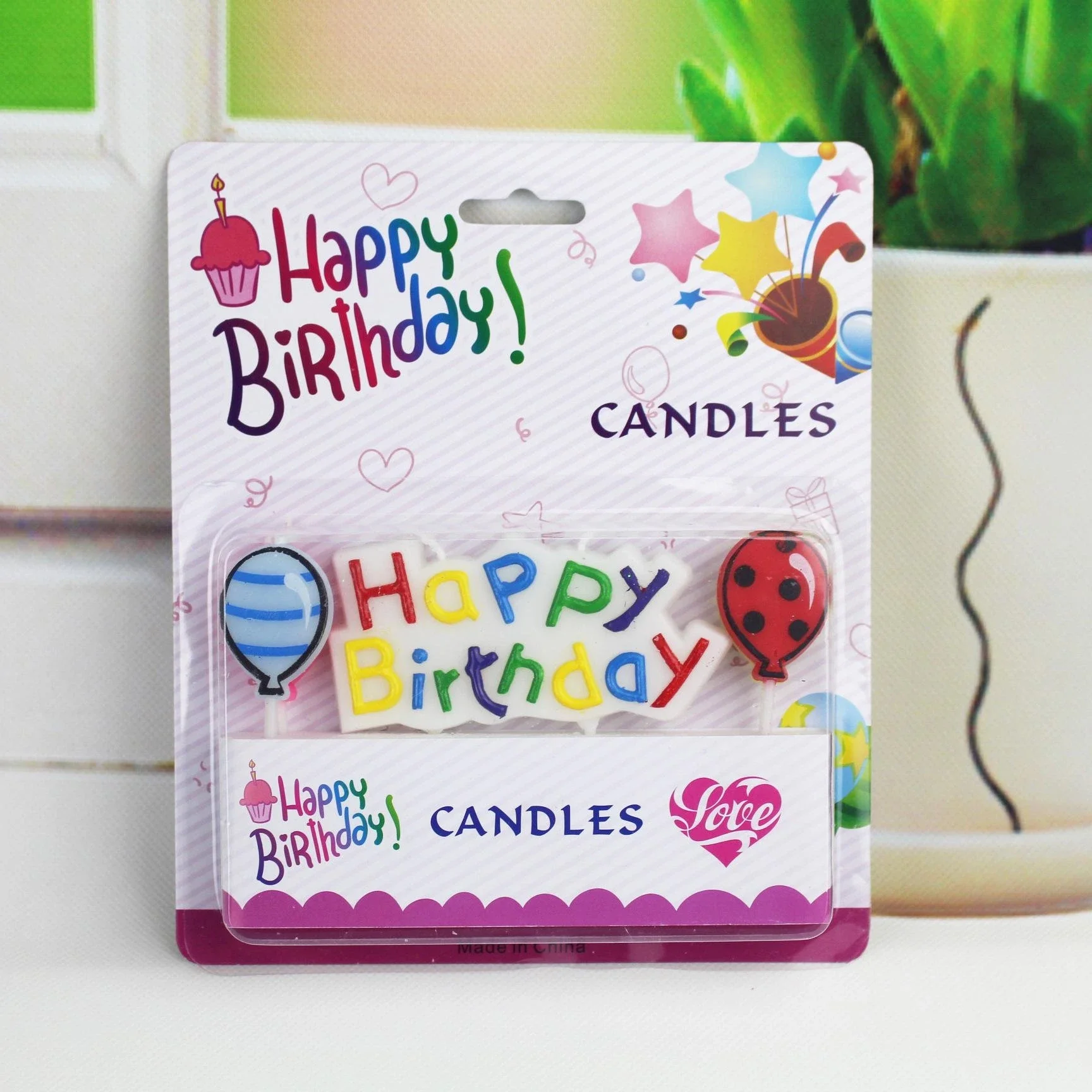 

Candle Party Celebration Cake Decoration Smoke Free Letters Balloon Happy Birthday Set