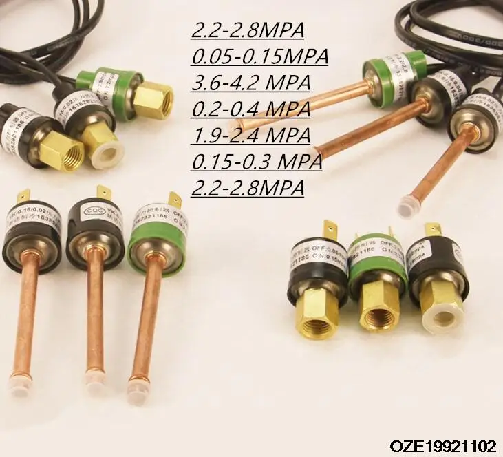 Air Conditioner Refrigeration 0.05-0.15MPA 0.15-0.3MPA 2.2-2.8MPA 1.9-2.4Mpa 3.6-4.2MPA 2 Terminals/Wire Pressure Control Switch