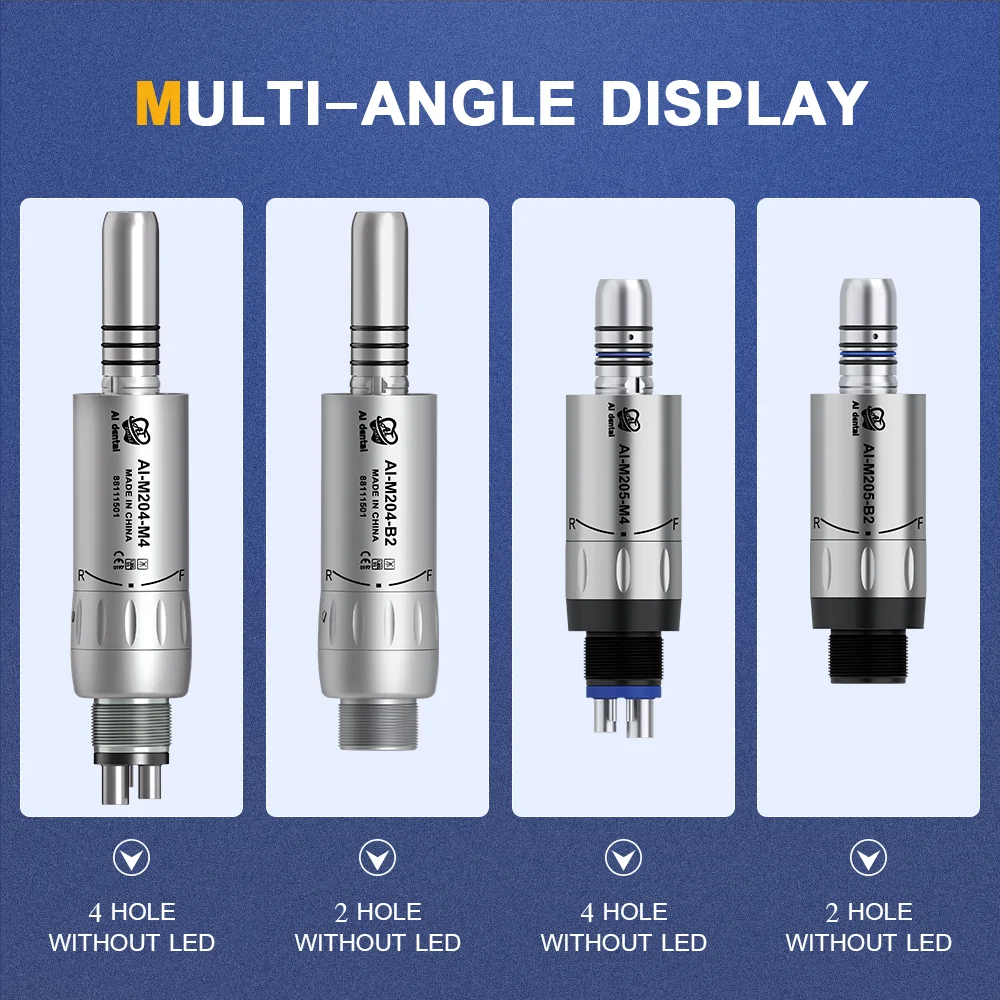 Minicuerpo de acero AI-M205-M4/B2, Micromotor de aire con PULVERIZADOR DE AGUA interno, contraángulo, pieza de mano recta de baja velocidad para