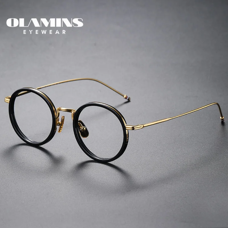 OLAMINS​ Rectangular Eyeglasses Frames Business Men Anti Blue Light Glasses Full Rim Eyewear For Men Spectacles Holder TBX-906