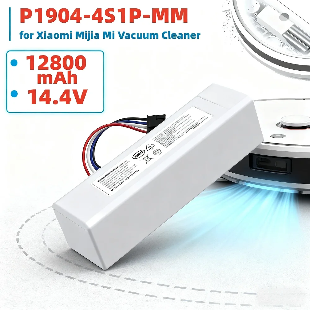 

14.4V 12800mah NEW P1904-4S1P-MM Battery - Fits Xiaomi Mijia 1C STYTJ01ZHM Robot Vacuum Mop Cleaner