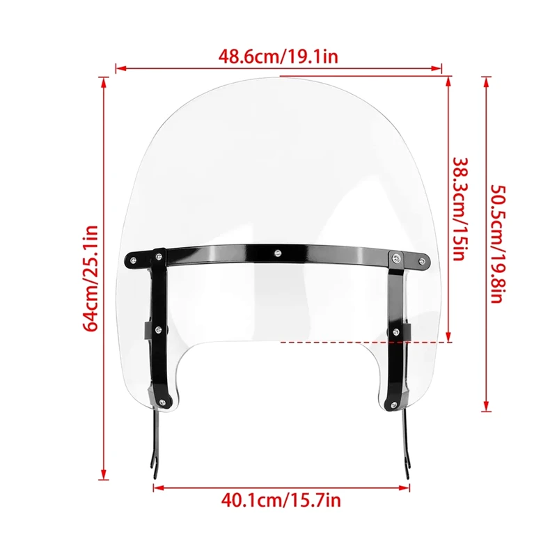 For Softail Boy 18-25 FLFB 114 FLFBS FLS High Quality Transparent Windscreen With Bracket Windshield Air Deflector