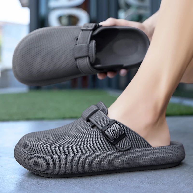 Baotou slippers sandals men's chef shoes work shoes EVA lightweight anti slip Boken fashionable beach shoes women's mule shoes