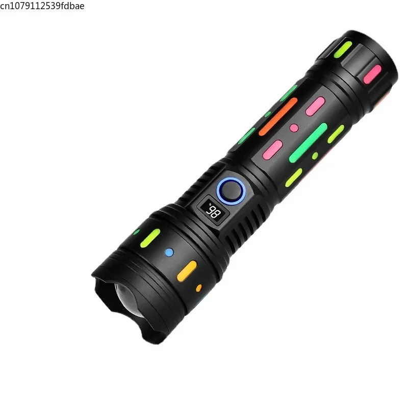 Strong Light White Laser Flashlight Charging Zoom Flashlight Function Outdoor Flashlight Mobile Phone Charging