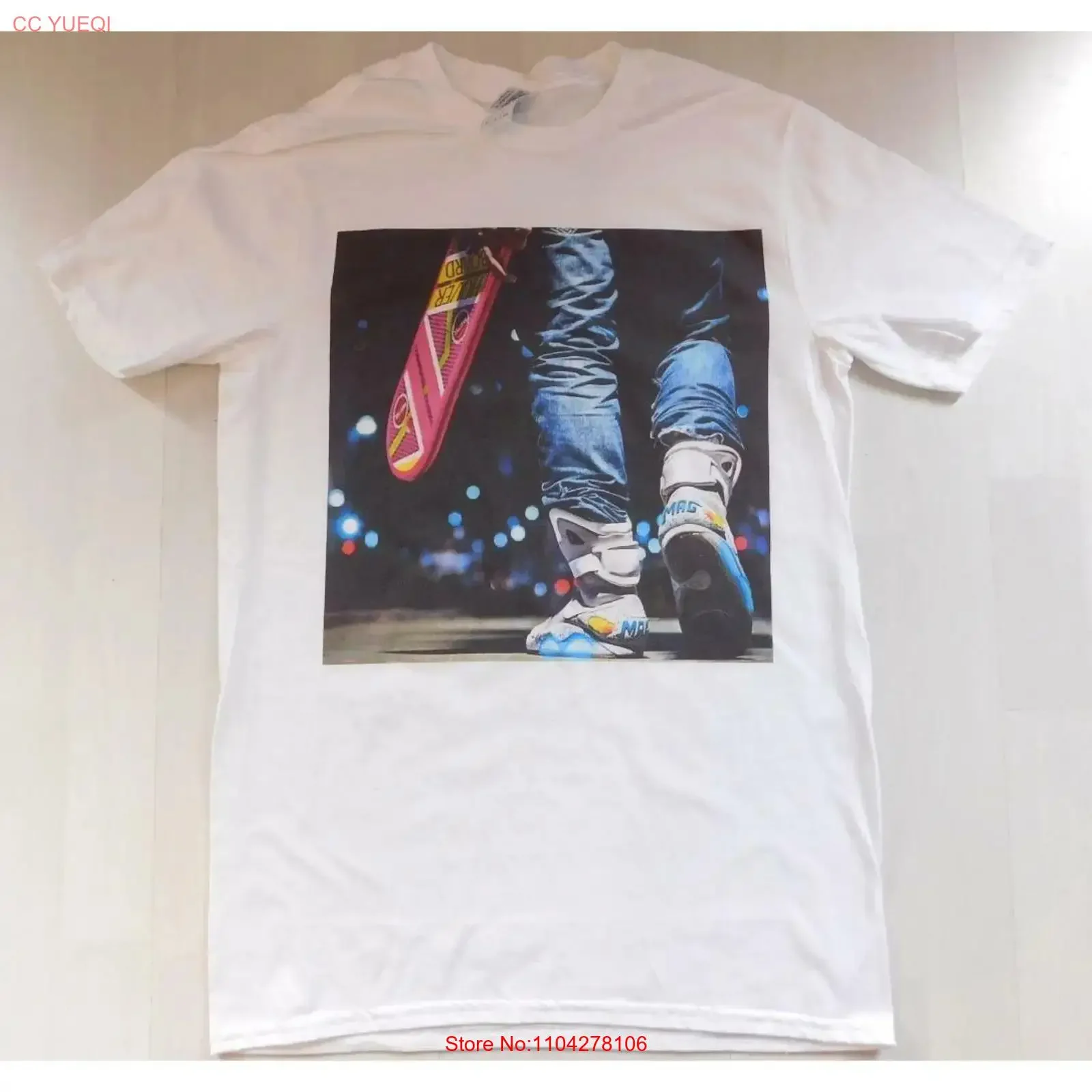 Back to the future 80s retro White T shirt sizes Small 3XL vintage Washed fashion Top For Everyday Wear Casual Unisex Soft