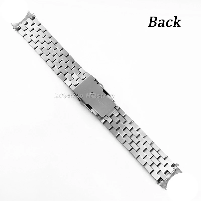 Curved End Stainless Steel Strap 20mm 22mm Watchband for Seiko SKX007/009 SKX173/175 Bracelet Folding Buckle Universal Wristband