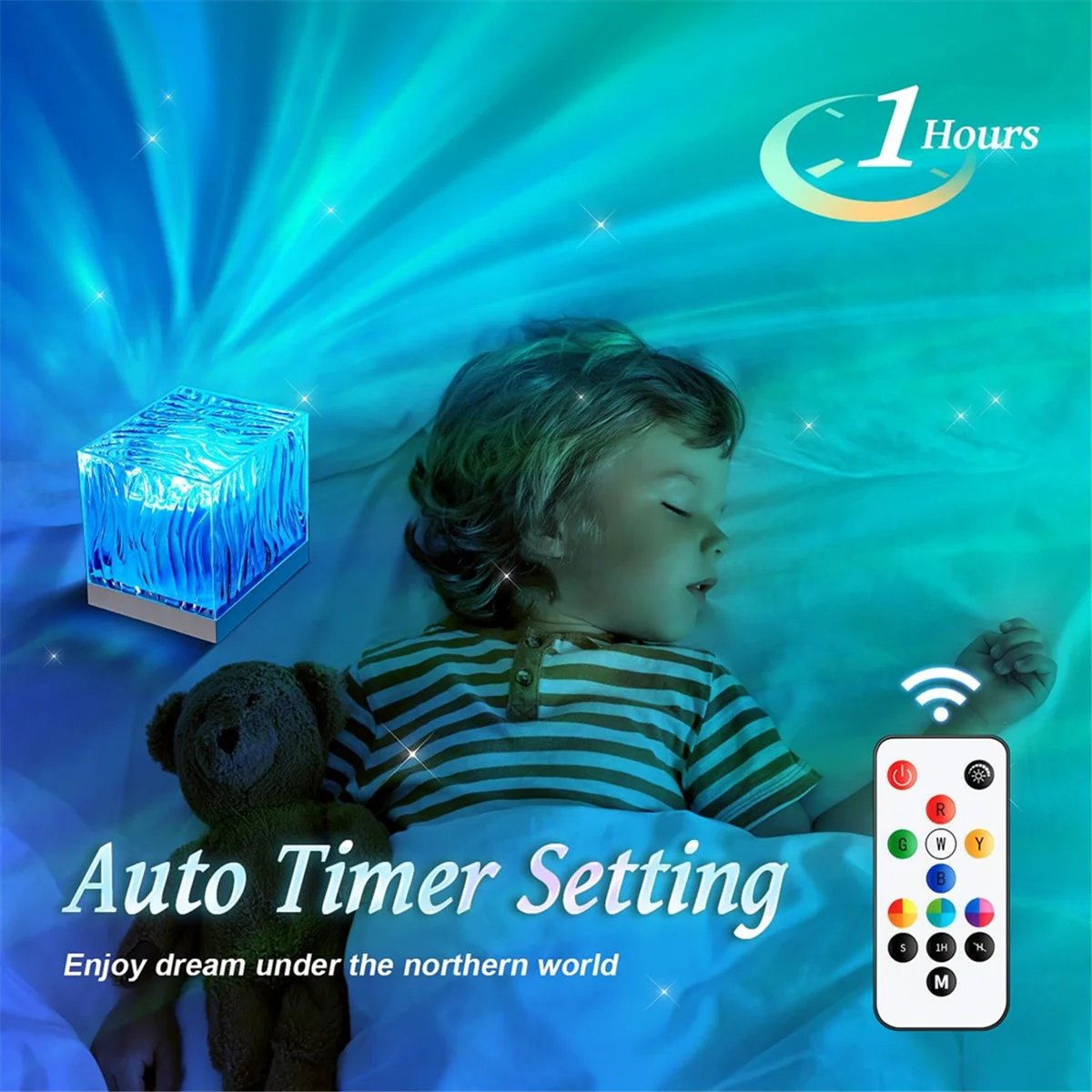 Northern Lights Aurora lampu proyektor, 18 warna pencahayaan Galaxy proyektor suasana hati, Remote Timer lampu proyektor