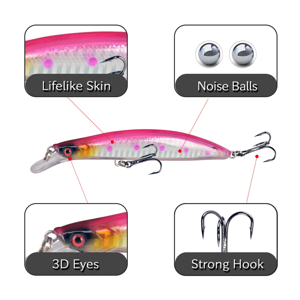 LINGYUE 새로운 도착 느린 침몰 미노 낚시 미끼 11cm 13g 크랭크 베이트 하드 미끼 꽉 Wobbler Iscas Artificiais Leurre