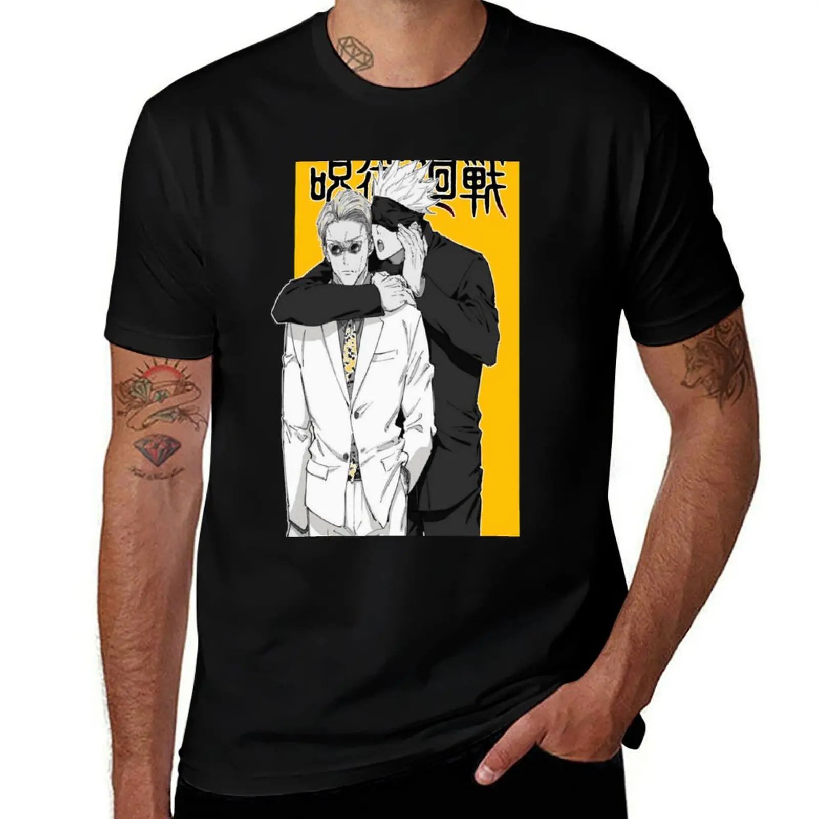 Gojo and Kento JJK Essential T-Shirt Vintage Print Crew Neck Tee T-Shirt