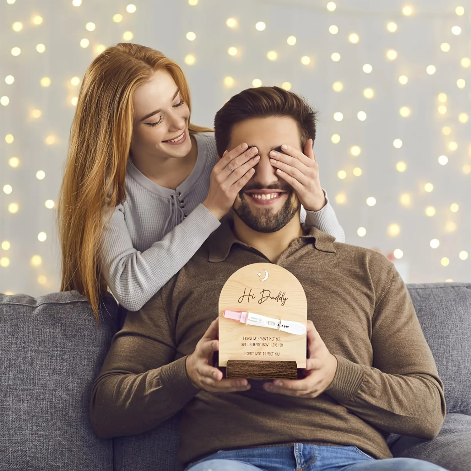 Wooden Pregnancy Announcement Sign Single Picture Frame for Pregnancy Announcement Xmas Gift for New Dads Baby Shower Baptism