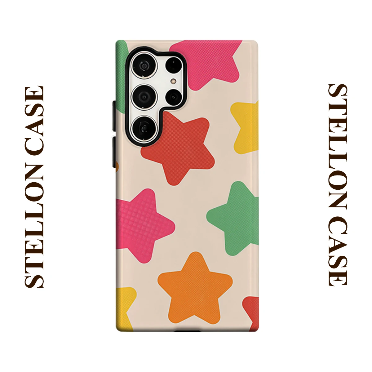 Colorful Star For Samsung Galaxy Phone Case S23 S20 S25 FE S24 Plus S26 Ultra 2-IN-1 Shockproof Bumper Hard PC