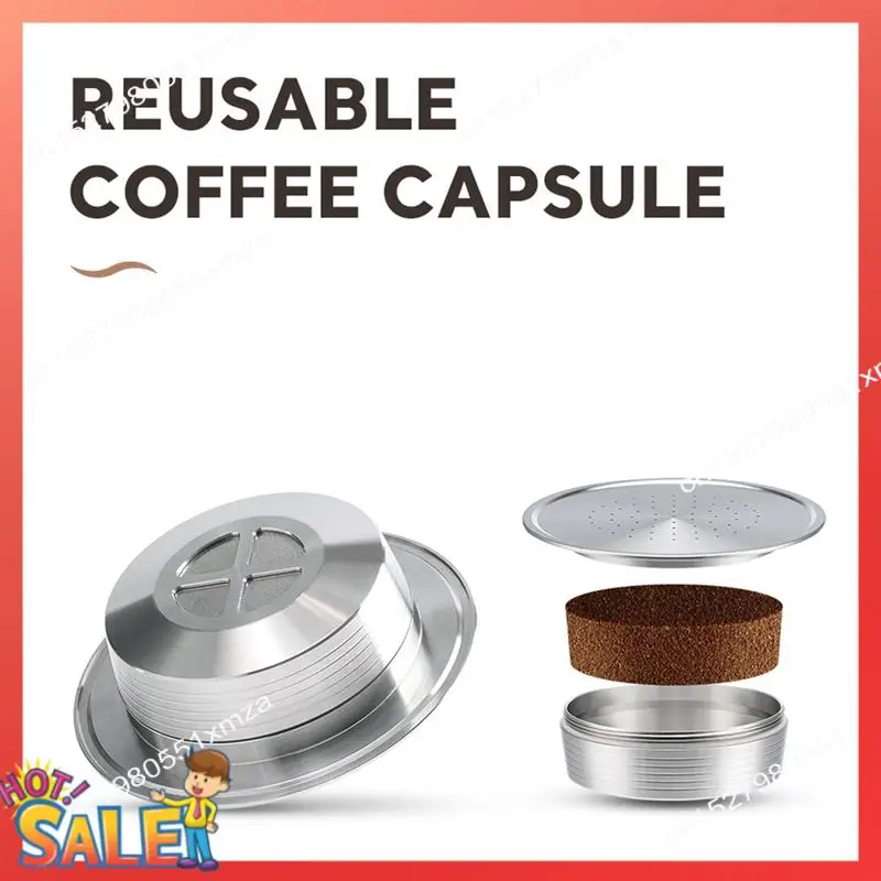 ABCL Reusable Coffee Capsules Stainless Steel Refillable Coffee Pods Coffee Spoon And Brush For Senseo HD7801 Coffee Maker Durab