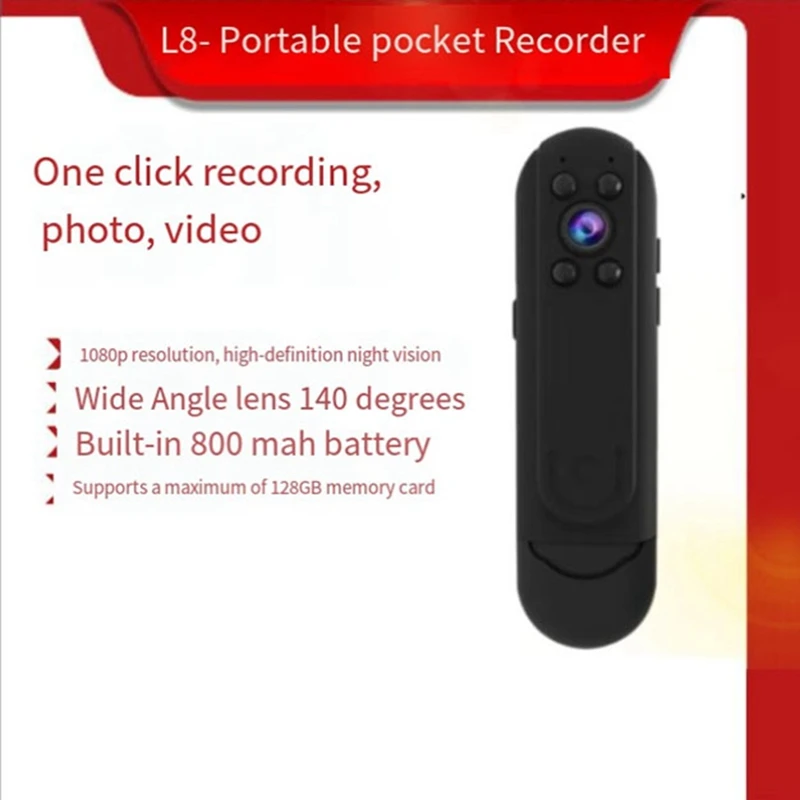 Mini Logger HD Digital 1080P Wide Angle Body Cam Motion Detection Snapshot Logger Black 1 Set
