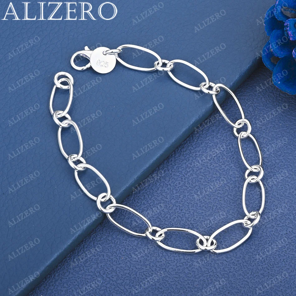 

ALIZERO 925 Sterling Silver Chain Bracelet For Women Men Fashion Jewelry Charm Grace Noble Wedding Accessories