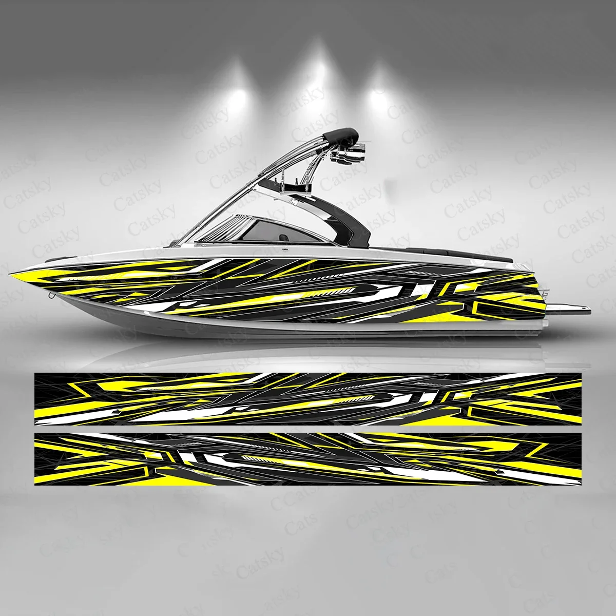 Colorful Lines Interleave Splash Beautiful Cool Boat Sticker Vinyl Ship Pontoon Deck Boat Fishing Decorative Pontoon Boats Decal