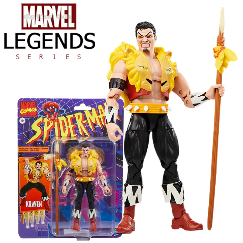 Ko Ml Legends Spiderman Enemies Kraven Action Figures Toys 6 Inch Sergei Kravinoff Movable Statues Model Collectibles Gifts