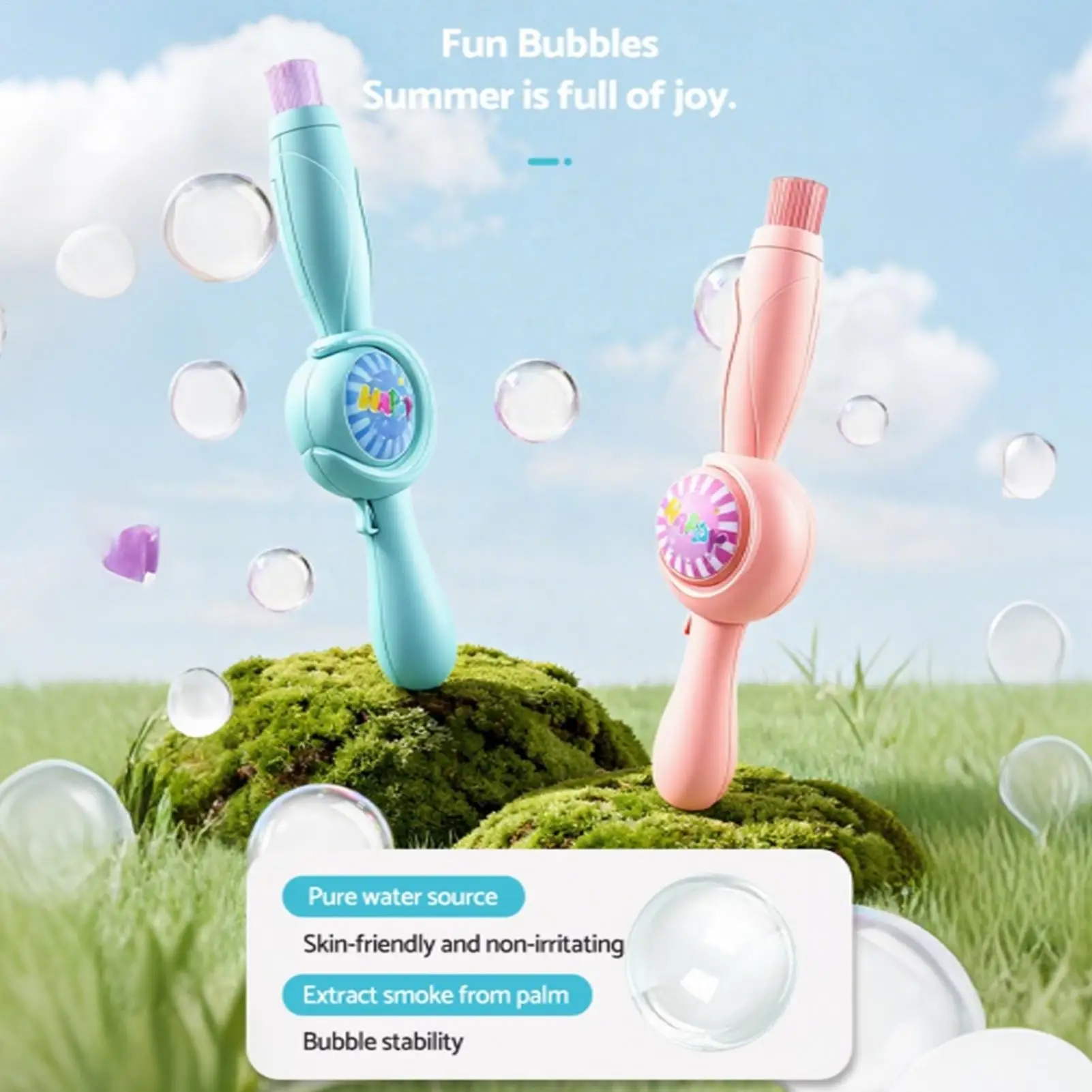 Mist Bubble Wand Oplaadbaar interactief speelgoed met kleurrijke lichten Magische Bubble Wand voor vakantieverjaardagsfeestje voor kinderen vanaf 3 jaar