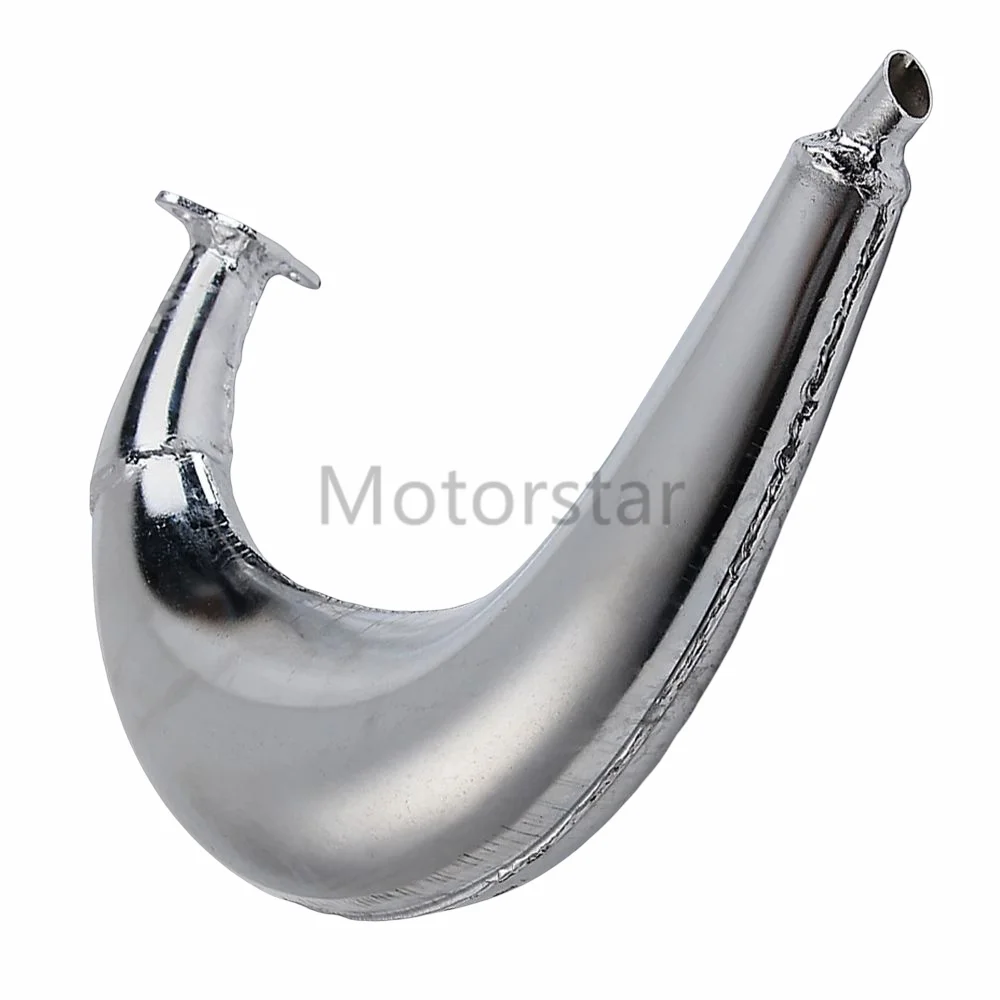 Neuer Bananen-Auspuff Chrom mit Dichtung für 49cc 50cc 60cc 66cc 80cc Motorisierte Fahrräder Fahrradteile – Detail 2