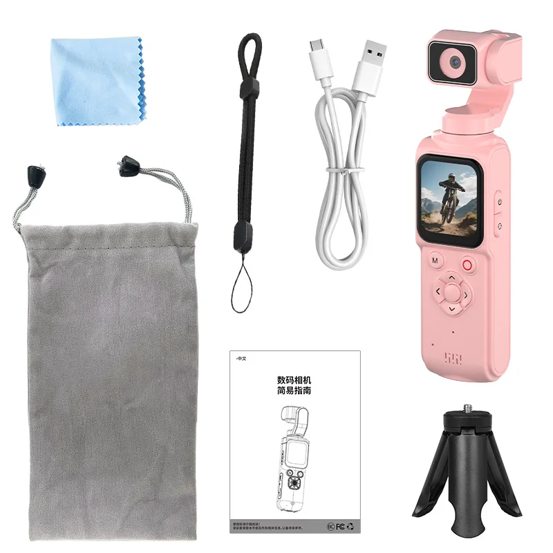 4K Ultra One-tap WiFi Pocket Gimbal Camera 330 °   Automatische tracking rotatie sportcamera handheld stabilisator met slimme beautyfunctie