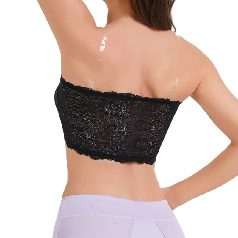 Meet'r Fashionable Strapless Bra Underwear New Product Lace Strapless Bra Lingeire High Elasticity Plus Size Wrapped Brassiere view 2