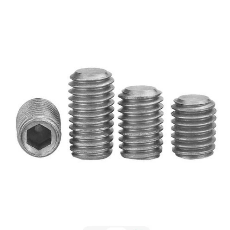 4-20pcs TA2 Pure Titanium Hex Key Concave End Tightening Screw M2 M2.5 M3 M4 M5 M6 M8 M10 Non Magnetic/anodized Grub Screw
