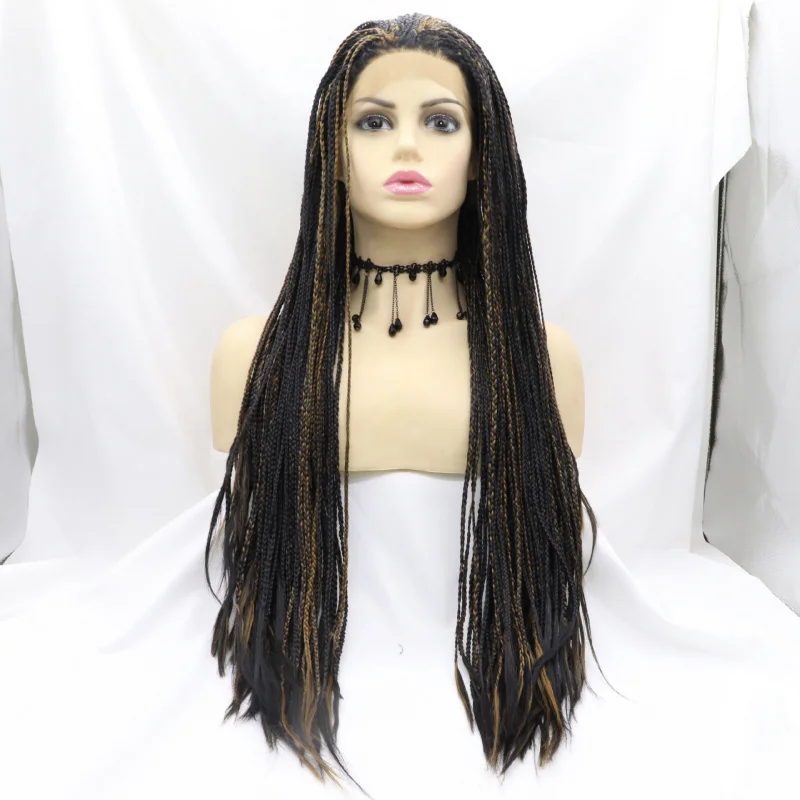 

Dreadlock wig, synthetic , front lace, matte high-temperature fiber, with highlights